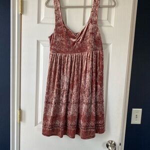 Free People Crushed Velvet Sleeveless Dress Rose Boho Festival Size M